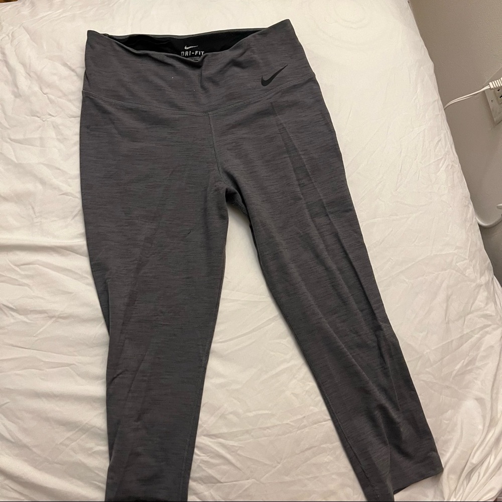 Nike Gray Cropped Dri-Fit Leggings